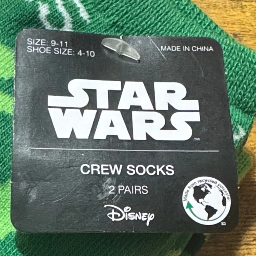 Disney Green starwars st Patrick's day Jedi Socks